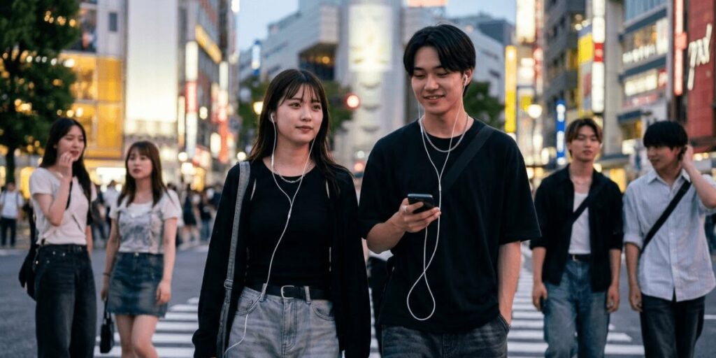 有線イヤホン　ファッション１